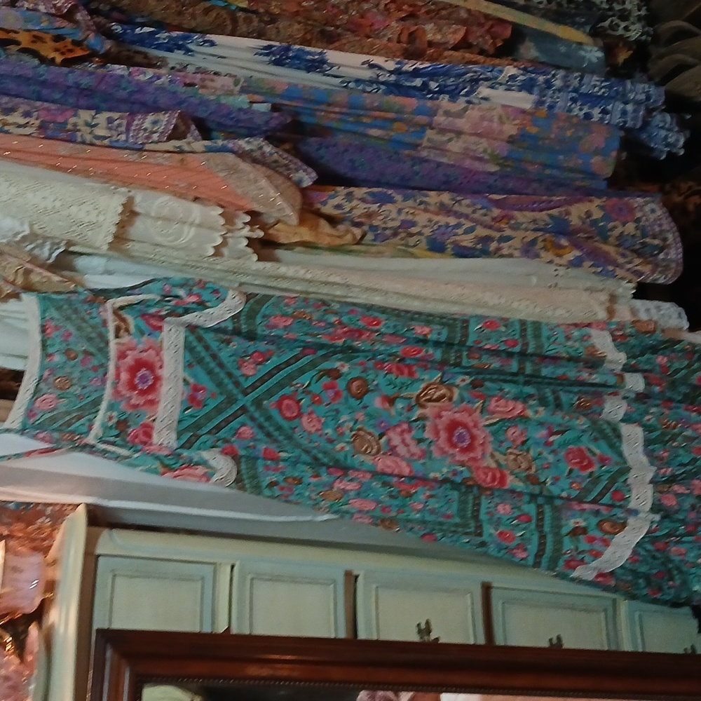 Spell Teal Floral Lace-Trim Maxi Dress - Picture 5 of 7